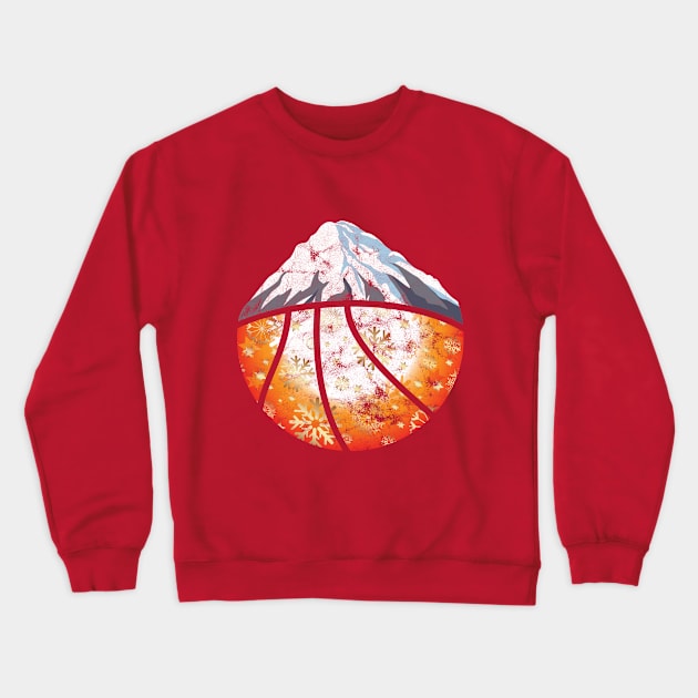 Basketball Winter Vintage Mountain Crewneck Sweatshirt by Rayrock76